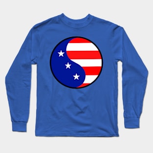 USA Yin Yang For The Fourth Of July - Yin And Yang Art Long Sleeve T-Shirt